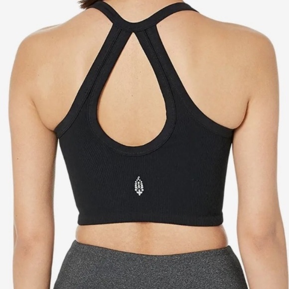 Free People Free Throw Henley Crop Top Black NWT - Picture 13 of 13